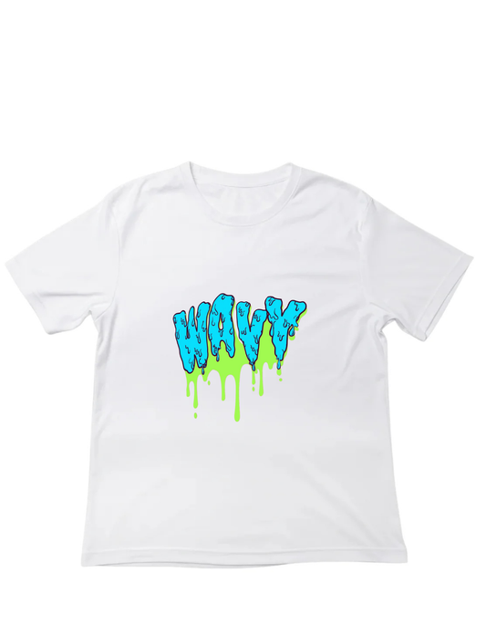 Neon Wavy White Tee