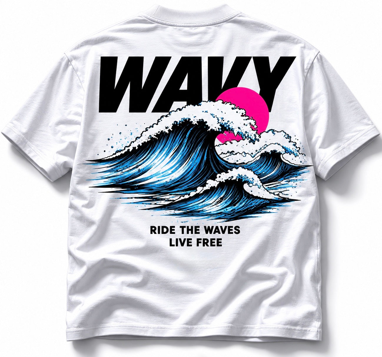 Wavy Surf White Tee