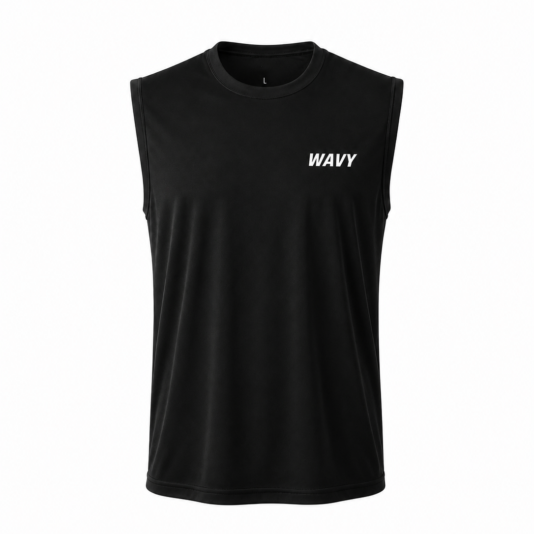 Wavy Core Tank-Black