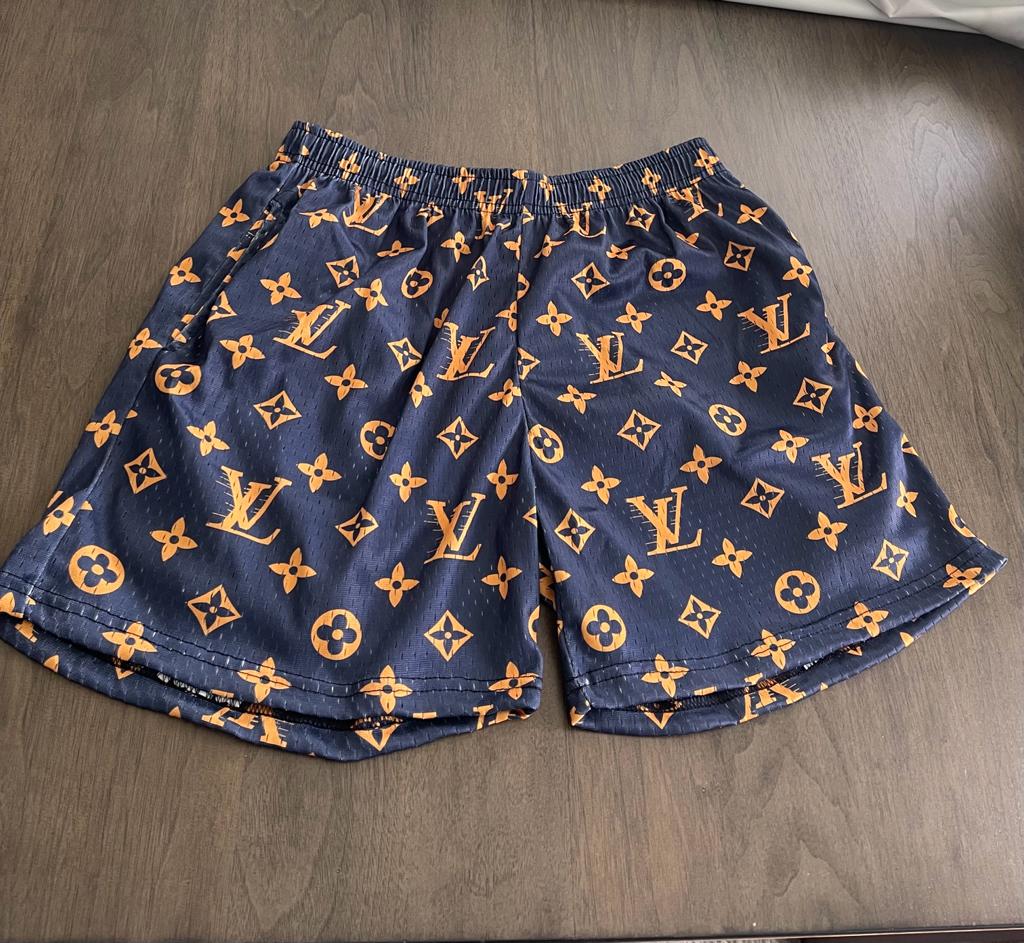 Dark Blue and Orange Shorts